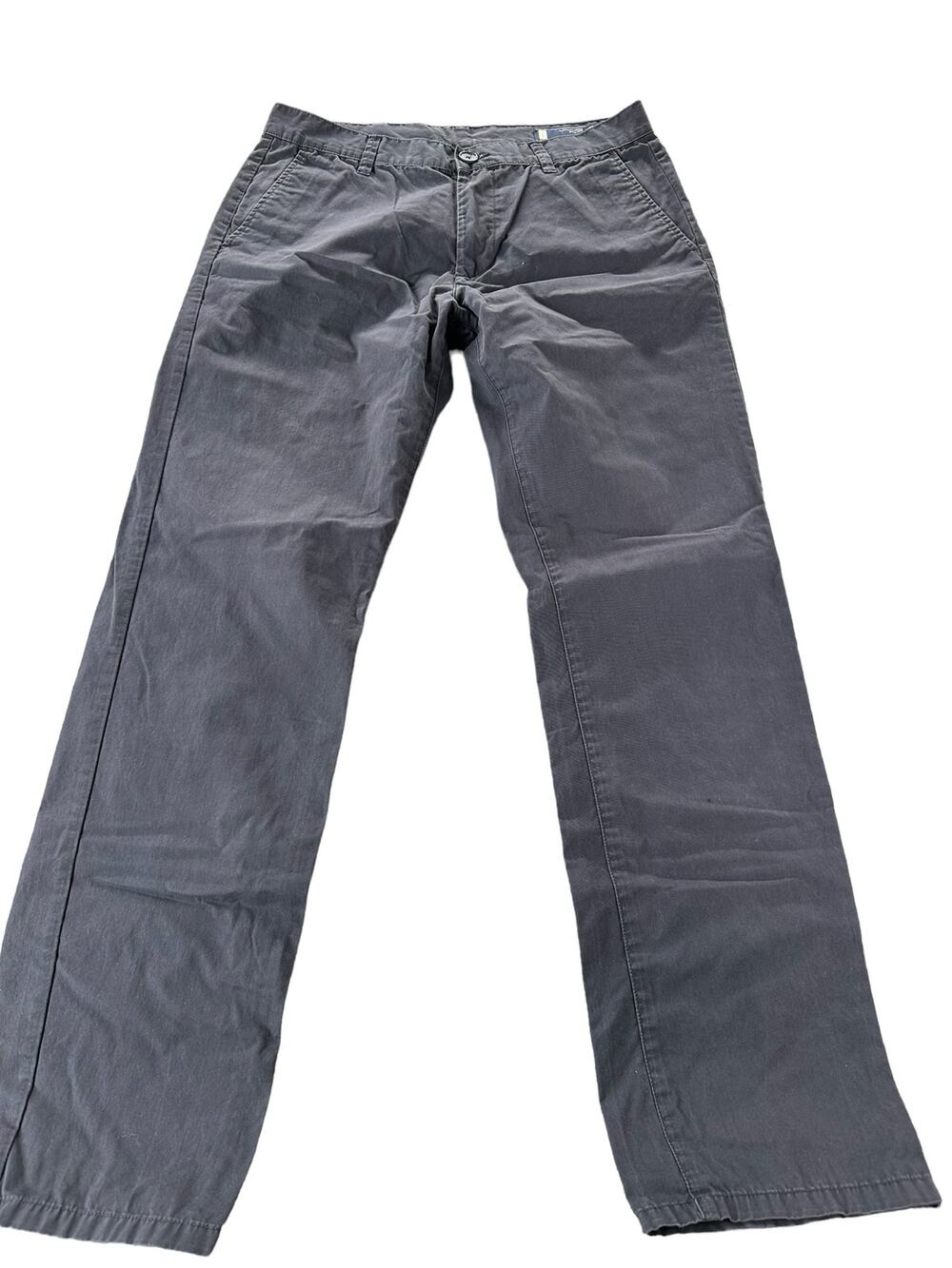 Peter England Gray Flat Front Slim Fit Khaki Chino Pants Men's Size 34x30